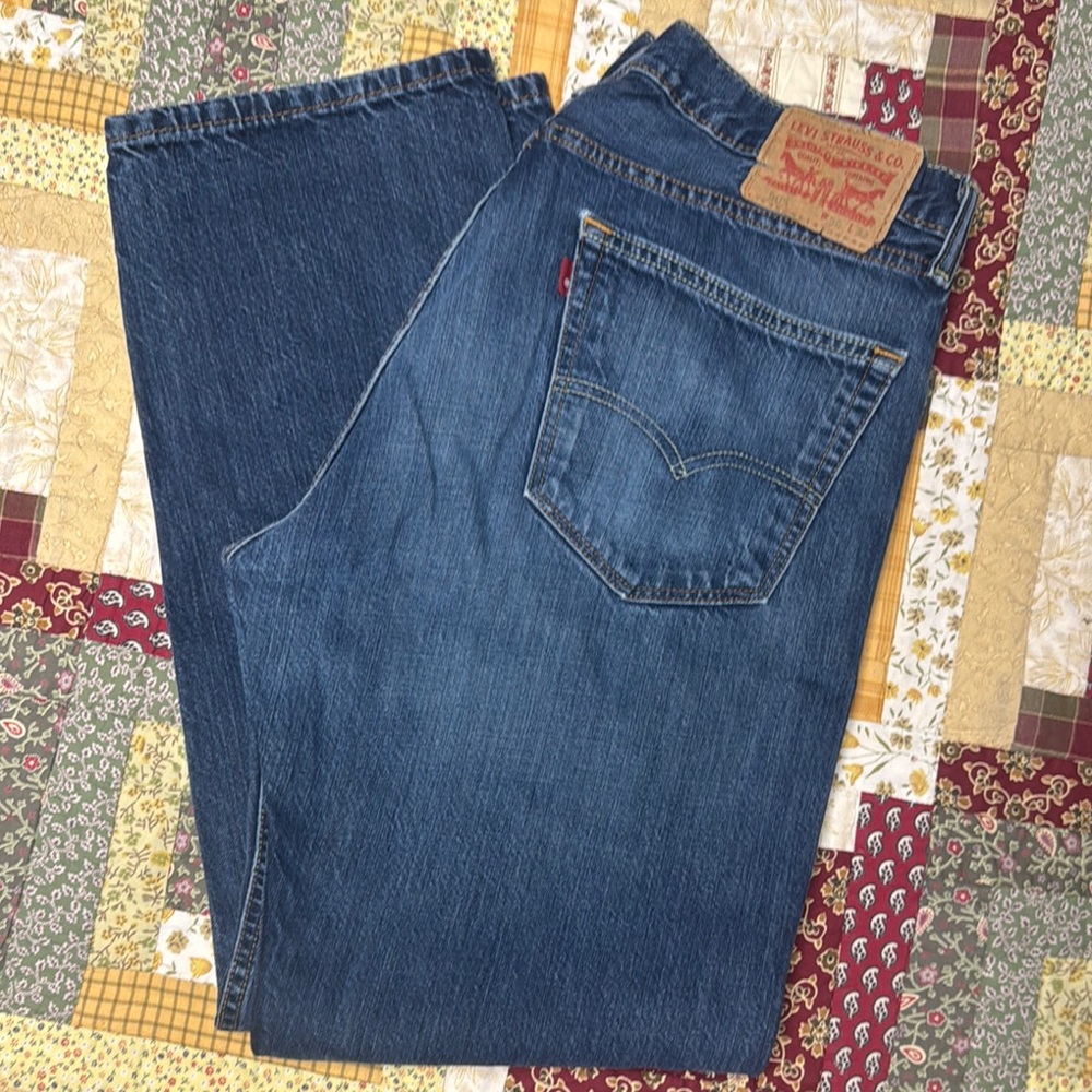 Levi's Men's 505 Straight Leg Blue Jeans Classic Style